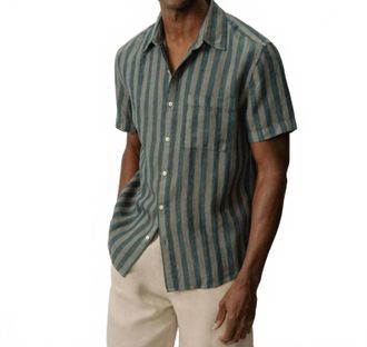 Alex Crane Ola Striped Shirt In Big Wave