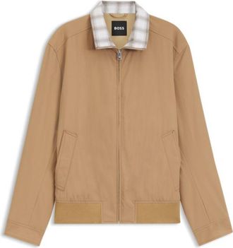 BOSS Water-repellent jacket with checkered collar