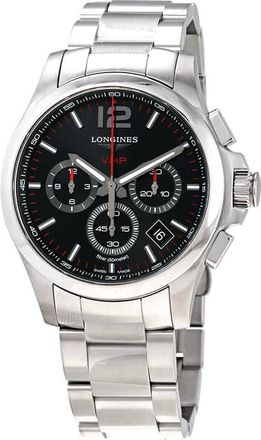 Longines Conquest V.H.P. Perpetual Chronograph Quartz Black Dial Mens Watch L37174566