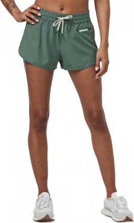 Vuori Clothing Clementine Mid Rise Short In Green Marsh