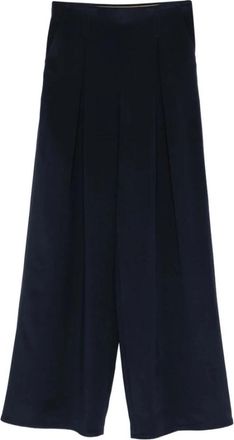Max Mara Palude Wijde Broek - Dames - Wijde Broeken - Blauw - XS - Broeken
