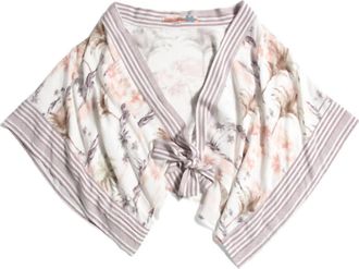 Vintage Havana Bolero Jacket In Ivory,brown,pink