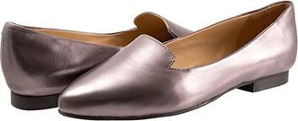 Trotters Harlowe Womens Flat Shoes Pewter : 7 WW (EE), Leather
