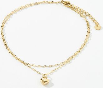 Simons Womens Golden heart ankle chain