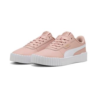Puma Sneaker PUMA CARINA 3.0, Damen, Gr. 37,5, weiss (rose quartz, puma wei&szlig;, puma gold), Leder, unifarben, Schuhe Sneaker