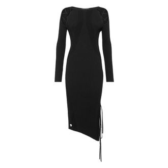 Philipp Plein Long Dress - Dames - Kleedjes - Zwart - M - Leer - Kleedjes