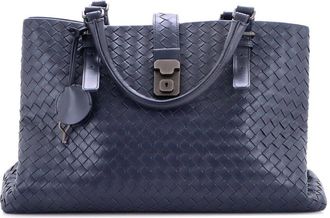 Bottega Veneta Blue Intrecciato Nappa Roma Bag Medium (Authentic Pre-Loved)