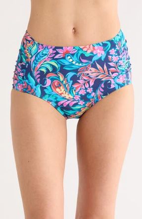 Jantzen Comfort Core Shirred Side Bikini Bottoms in Pantheon Blue at Nordstrom Rack, Size 14