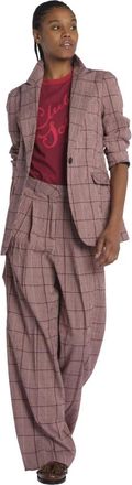 Scotch & Soda Rose High-Rise Wide-Leg Prince Of Wales Seersucker Pant - Dames - Wijde Broeken - Veelkleurig - W28 - Polyester - Broeken