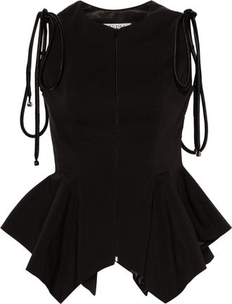 V:PM ATELIER Koa strap-detail peplum top - women - Cotton/Spandex/Elastane/Polyester/Polyester/Spandex/Elastane - 40 - Black