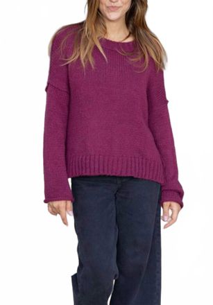 Wooden Ships Charlie Crewneck Chunky Sweater In Velvety Plum