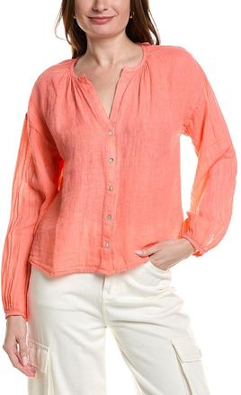 Bella Dahl Shirred Neck Linen Blouse