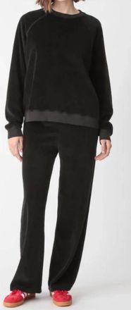 Electric & Rose Ronan Velour Pullover In Onyx