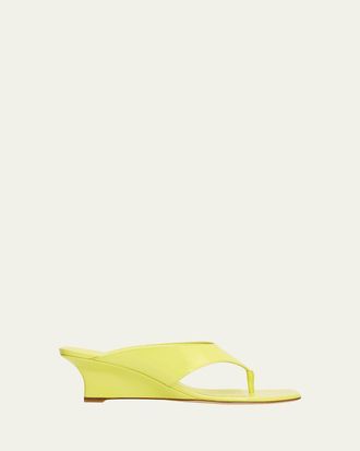 Stuart Weitzman 50mm Vinnie Patent Leather Thong Sandals