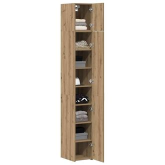 Berkfield Home Slim Storage Cabinet Artisan Oak 30x42.5x225 cm Engineered Wood in Brown