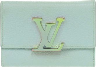 Louis Vuitton Blue Leather Wallet (Tri-Fold) (Pre-Owned)