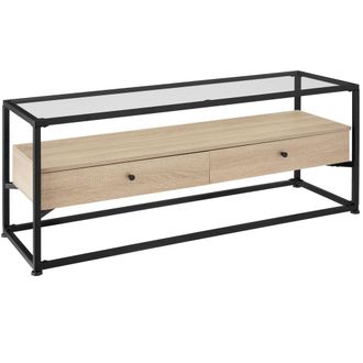 TecTake Mueble bajo estilo industrial para TV 121,5x41,5x50,5 cm madera clara