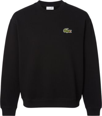 Lacoste Mens Fit Badge Accent Fleece Sweatshirt in Black - Size X-Large