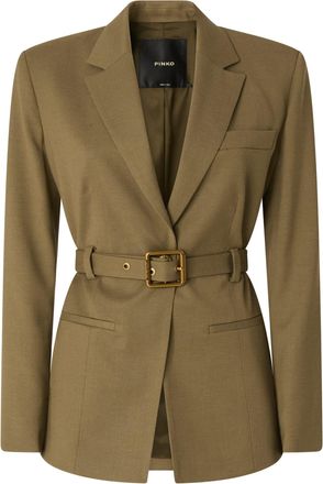 Pinko Tailored Vitiano Blazer With Structured Silhouette And Gold-Tone Buckle