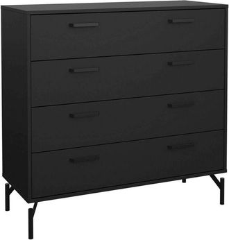 Dmora Cajonera Puglia, C&oacute;moda Multiusos, C&oacute;moda De Dormitorio, Gabinete Con Cajones, 99x40 H96 Cm, Negro - Dmora