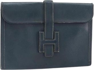 Herm&egrave;s Pre-owned Clutches, female, Blue, Size: ONE SIZE Pre-owned Clutch Bag