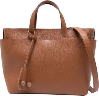 Fabiana Filippi Leren Tote Bag - Dames - Shoppers - Bruin - ONE Size - Leer - Tassen