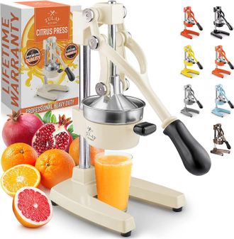 Zulay Kitchen Premium Quality Heavy Duty Manual Orange Juicer and Lime Squeezer Press Stand