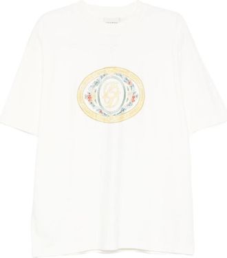 Dr&ocirc;le de Monsieur Oval-frame Logo T-shirt
