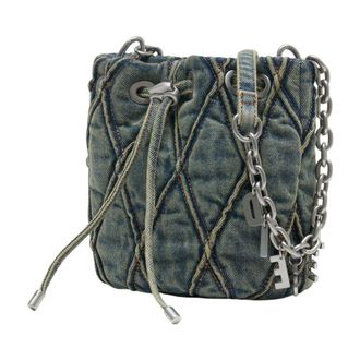 Diesel Womens Shoulder Bag Blue Cotton