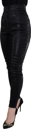 Dolce & Gabbana Womens Black Washed Cotton Skinny Denim Jeans Clothing