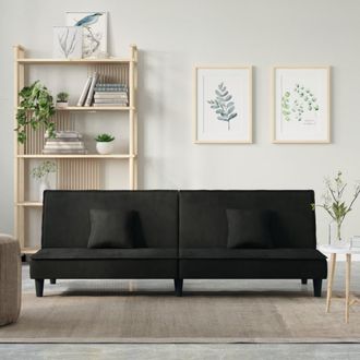 vidaXL Sof&aacute; Cama De Terciopelo Negro Vidaxl