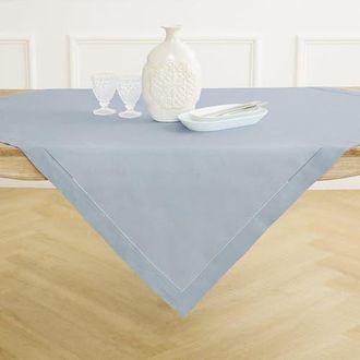 Solino Home Linen Table Throw - Classic Hemstitch, 52 x 52 Inch, 52 x 52 Inch in Dusty Blue at Nordstrom, Size Medium