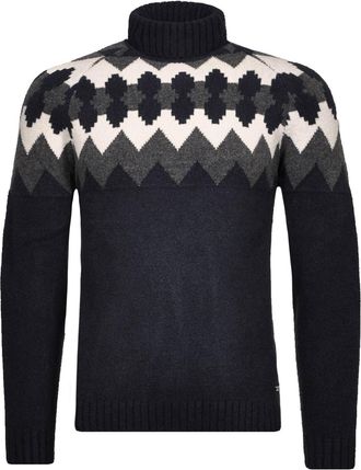 Ragman Rundhalspullover RAGMAN, Herren, Gr. 52, blau (marineblau), 36% Baumwolle 35% Polyacryl 29% Polyester, hoch geschlossener Ausschnitt, Pullover Rundhal