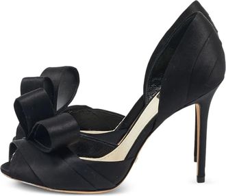 Dior 100 mm satijnen pumps met strikdetail - Zwart