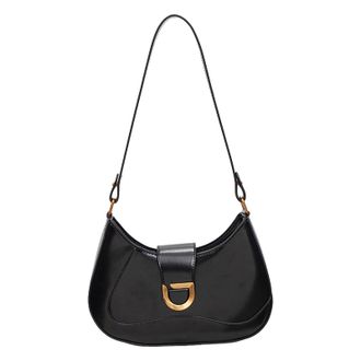 Generic Kexpery Womens PU Leather Handbag Versatile Crescent Bag with Detachable Shoulder Strap for School Work and Daily