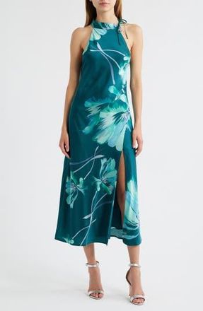 Hutch Floral Mock Neck Sleeveless Dress in Teal Bloom at Nordstrom Rack, Size X-Large