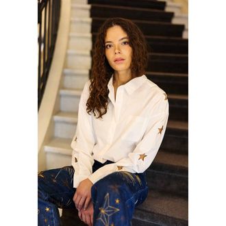 La petite &eacute;toile Hemd met lange mouwen en opengewerkte sterren, CHELSY