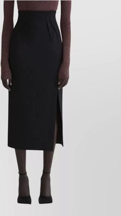 MUGLER high waist midi skirt side slit