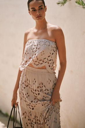 Tiare Hawaii Bora Bora Embroidered Strapless Top