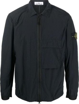 Stone Island Garment Dyed Naslan Light Overshirt Black 771510303-V0029