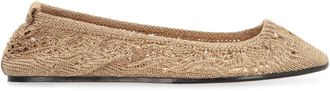 Isabel Marant Womens Belna Crochet Ballet Flats Gold Knit: Polyester Ballerina Shoes
