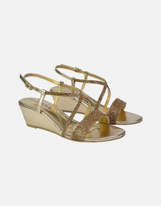 XY London Womens XY London Womens/Ladies Ocean Diamante Wedge Sandals - Gold - Size: 4