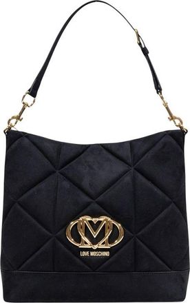 Love Moschino Black Suede Leather Womens Handbag