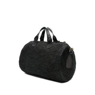 Ibeliv Woven Raffia Tote Bag - Black