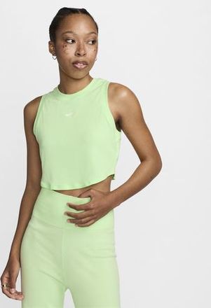 Nike Womens Essential Rib Crop Tank - Sail/Vapor Green Size L