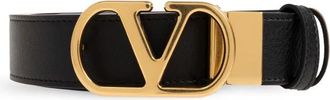 Valentino Garavani VLogo Signature Omkeerbare Riem - Heren - Riemen - Zwart - 100 CM - Leer - Accessoires