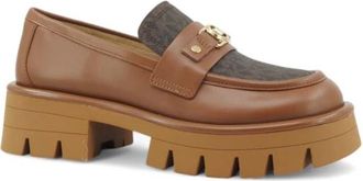 Michael Kors Mandy Platform Loafer - Dames - Loafers - Bruin - 36 EU - Leer - Schoenen