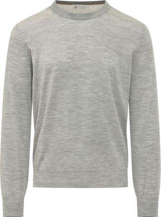Brunello Cucinelli Light Grey Textured Sweater