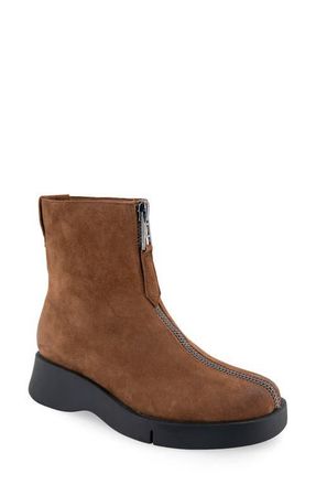 Aerosoles Francis Zip-Up Bootie in Tobacco Suede at Nordstrom, Size 7