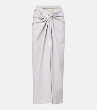 Magda Butrym Floral-appliqué cotton midi skirt